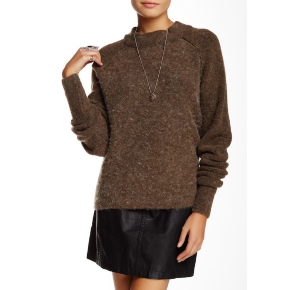 Free People Bubble Crew neck boxy wool sweater